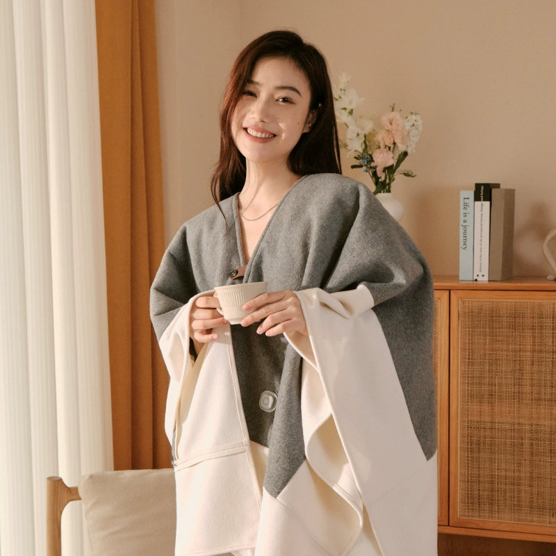 CozyWarm Heated Shawl – USB Rechargeable Electric Blanket for Home Use