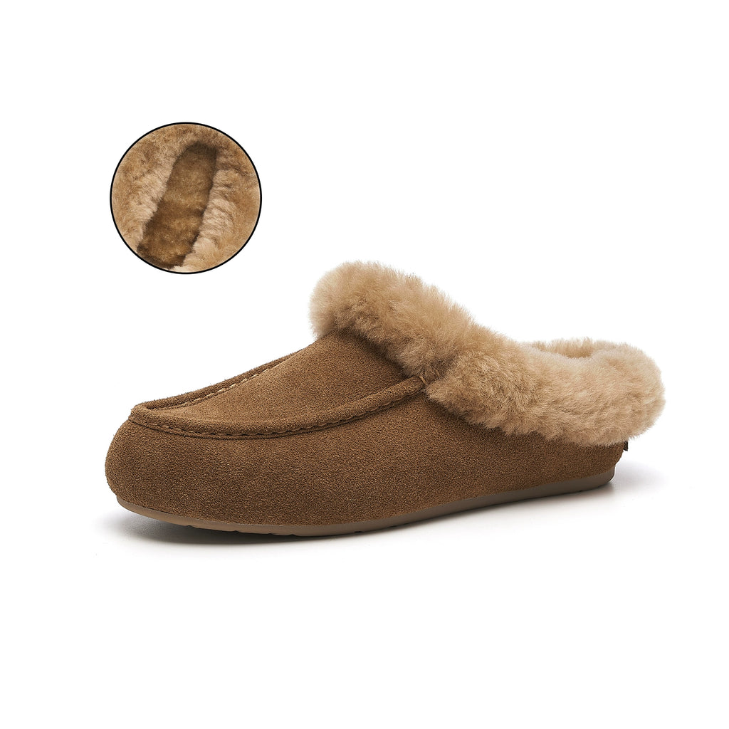 CozyStep Faux Fur Loafers – Women’s Flat Suede Winter Shoes