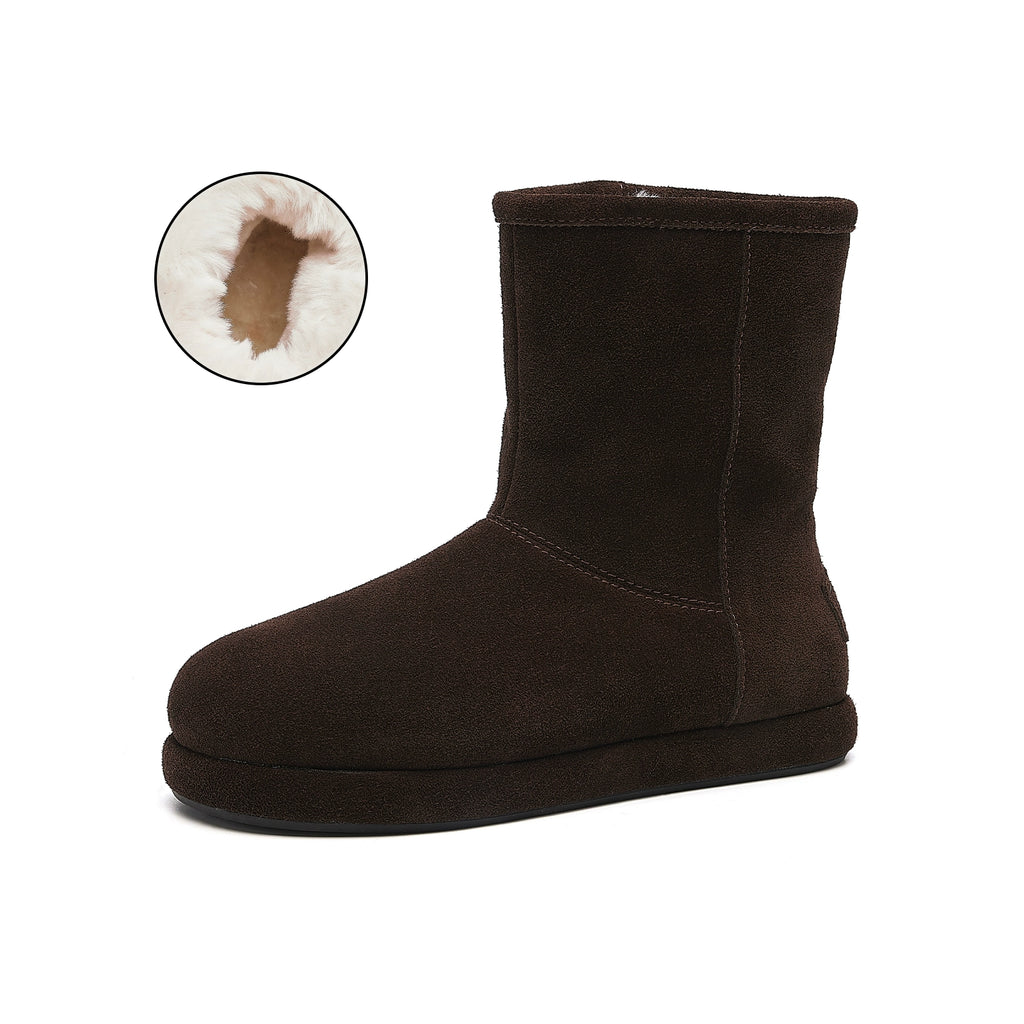 CozyStep Leopard Print Winter Boots – Flat Plush-Lined Short Boots for Women