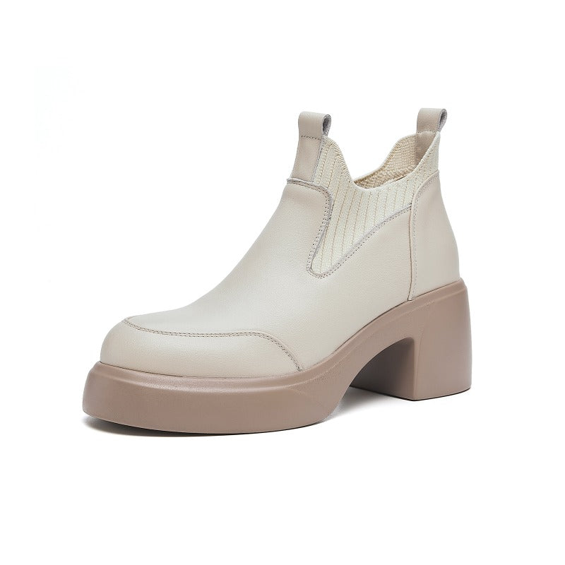 UrbanElegance Ankle Boots – Chunky Heel Square Toe Women’s Short Boots