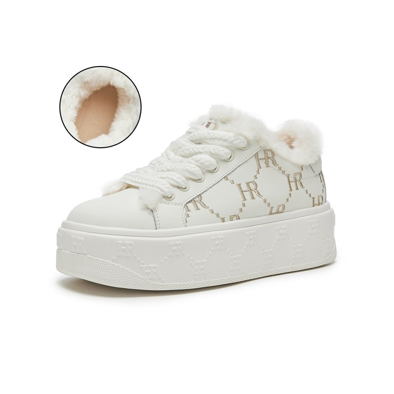UrbanLift Casual Sneakers – Chunky Thick-Soled White Sneakers for Women