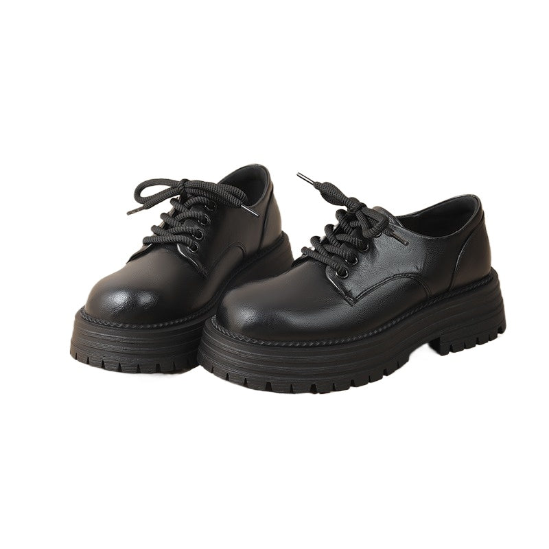 ClassicLift Platform Loafers – Women’s Black Brown Retro Oxford Shoes