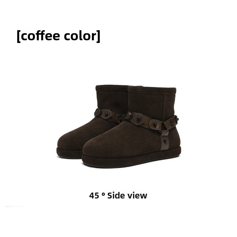 CozyStep Flat Winter Boots – Plush-Lined Short Snow Boots for Women