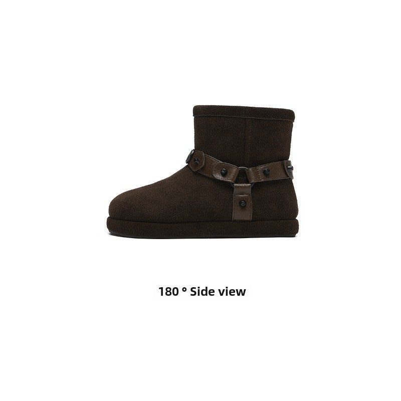 CozyStep Flat Winter Boots – Plush-Lined Short Snow Boots for Women