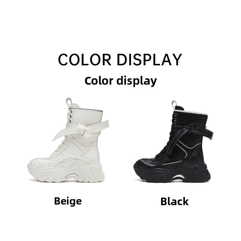 UrbanEdge Combat Boots – Chunky Platform Mid-Calf Boots for Women