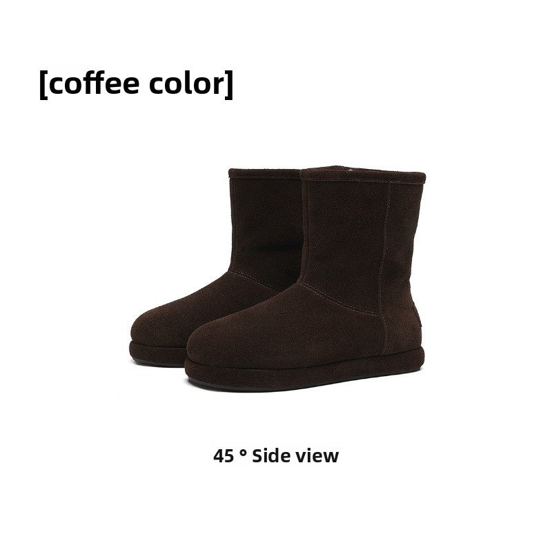 CozyStep Leopard Print Winter Boots – Flat Plush-Lined Short Boots for Women