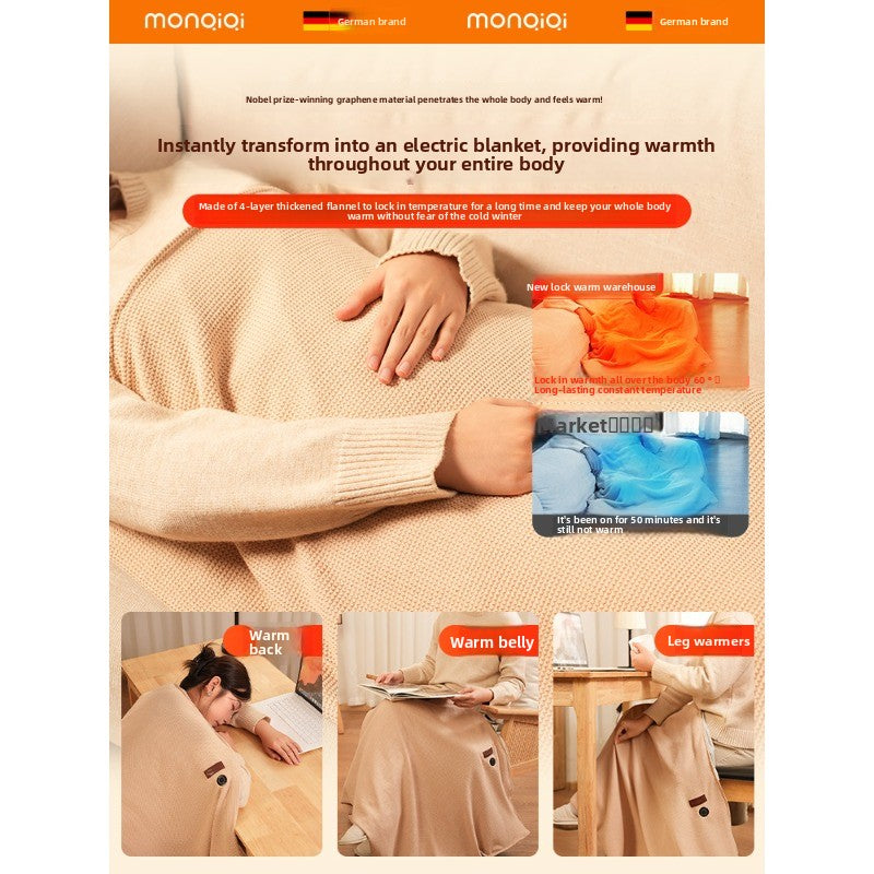 WarmEase Heated Shoulder Blanket – Soft Cozy Warming Throw for Office & Home Use