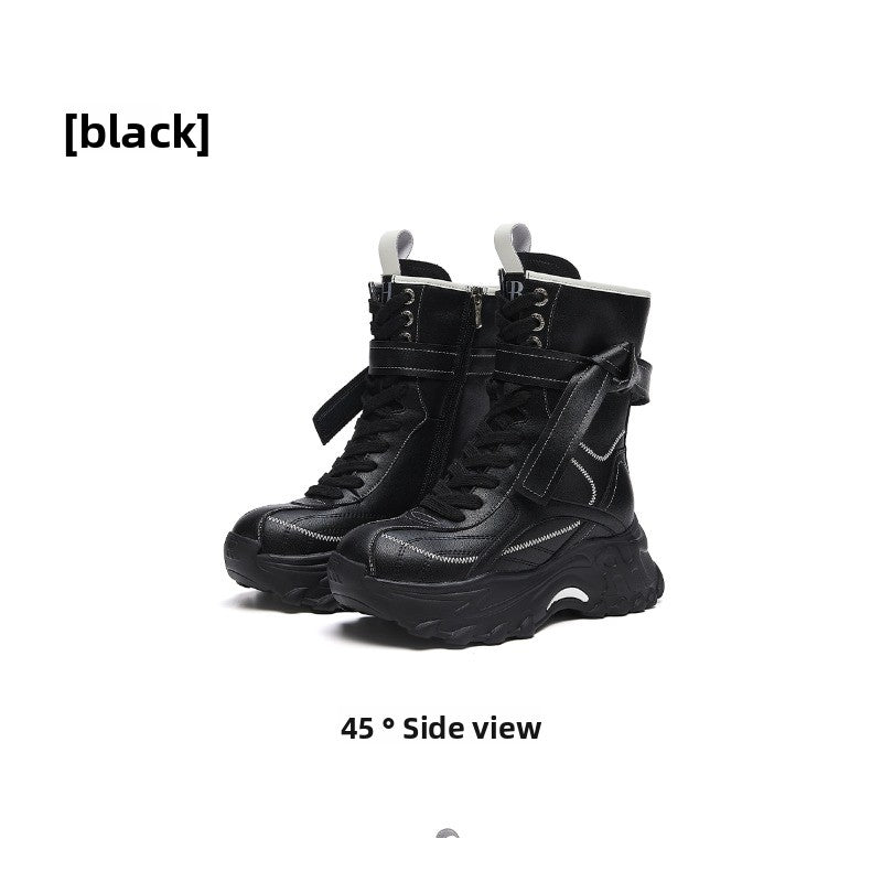 UrbanEdge Combat Boots – Chunky Platform Mid-Calf Boots for Women