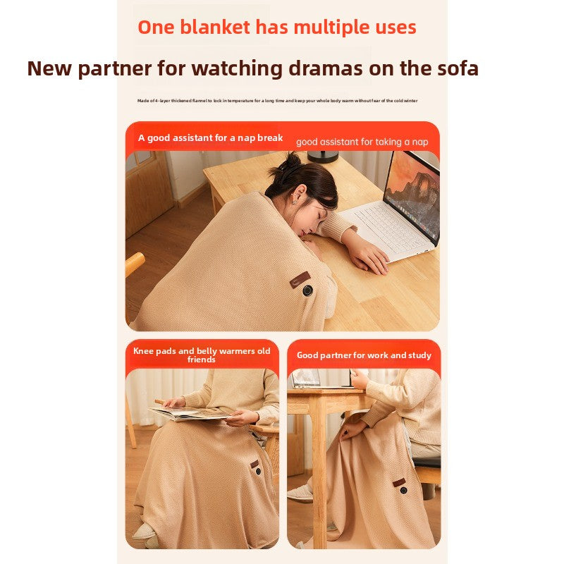 WarmEase Heated Shoulder Blanket – Soft Cozy Warming Throw for Office & Home Use