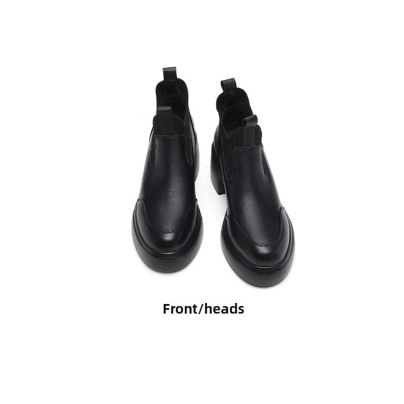 UrbanElegance Ankle Boots – Chunky Heel Square Toe Women’s Short Boots