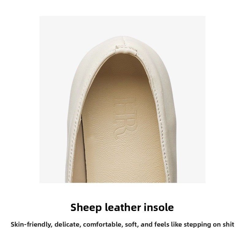 UrbanStep Slip-On Pumps – Chunky Heel Pointed Toe Leather Shoes for Women