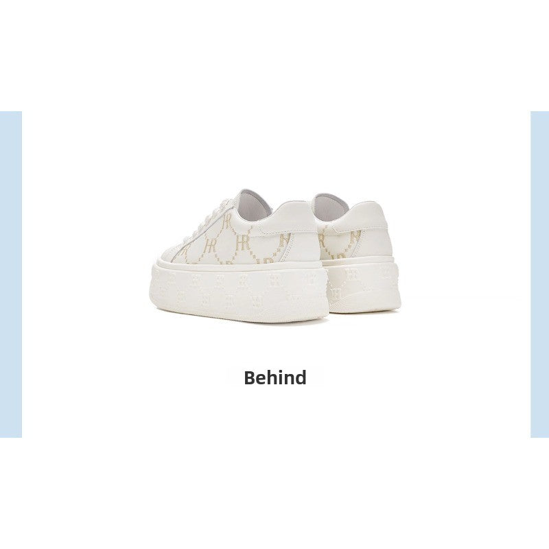 UrbanLift Casual Sneakers – Chunky Thick-Soled White Sneakers for Women