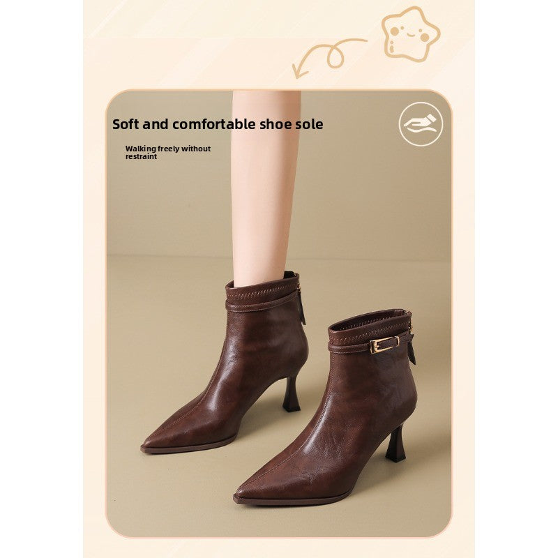 UrbanChic Pointed Toe Stiletto Boots – Women’s Short Heeled Fashion Boots