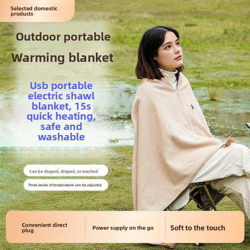 CozyWarm Heated Blanket – USB Rechargeable Throw for Office and Outdoor Use