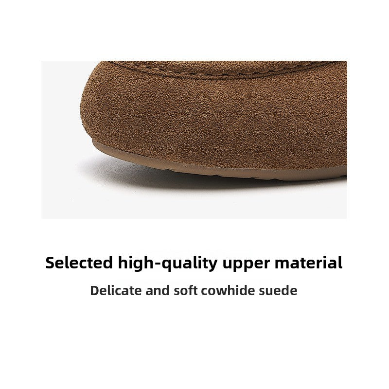 CozyStep Faux Fur Loafers – Women’s Flat Suede Winter Shoes