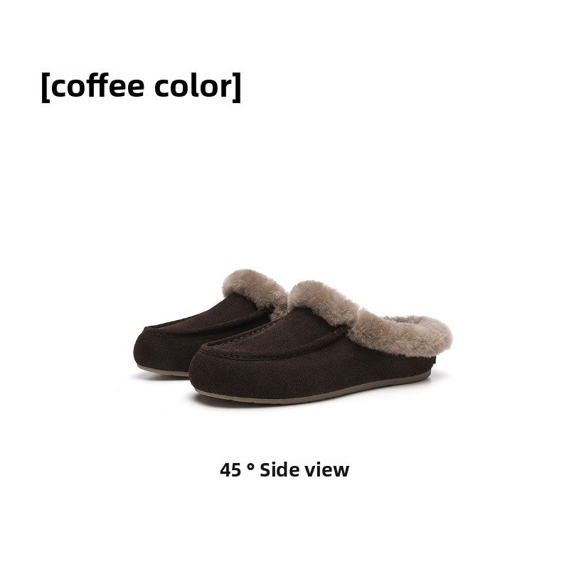CozyStep Faux Fur Loafers – Women’s Flat Suede Winter Shoes