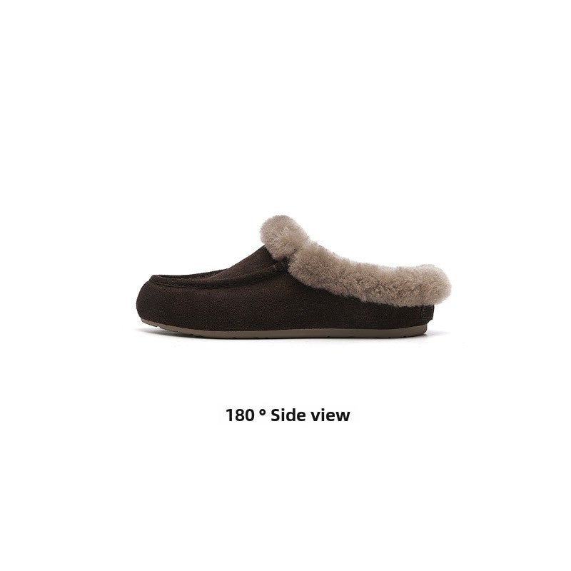 CozyStep Faux Fur Loafers – Women’s Flat Suede Winter Shoes