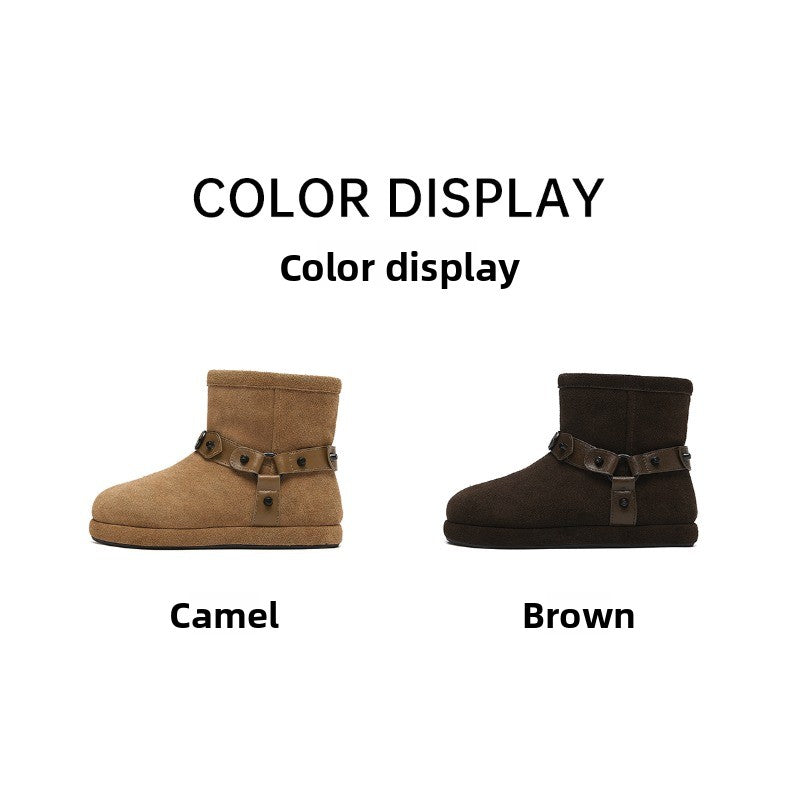 CozyStep Flat Winter Boots – Plush-Lined Short Snow Boots for Women